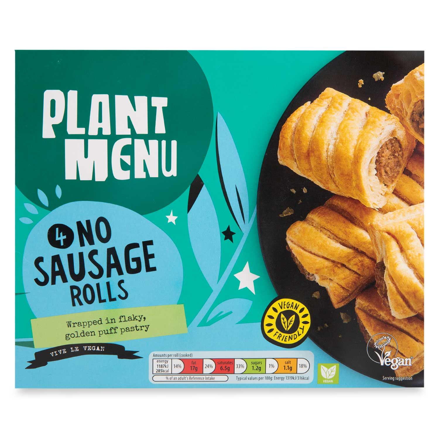 No Pork Sausage Rolls 4 Pack Plant Menu